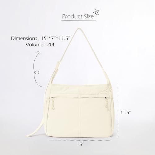 Image of ODODOS 20L Crossbody Tote Bag Large Capacity Lightweight Hobo Shoulder Sling Bags for Gym Shopping Beach Travel