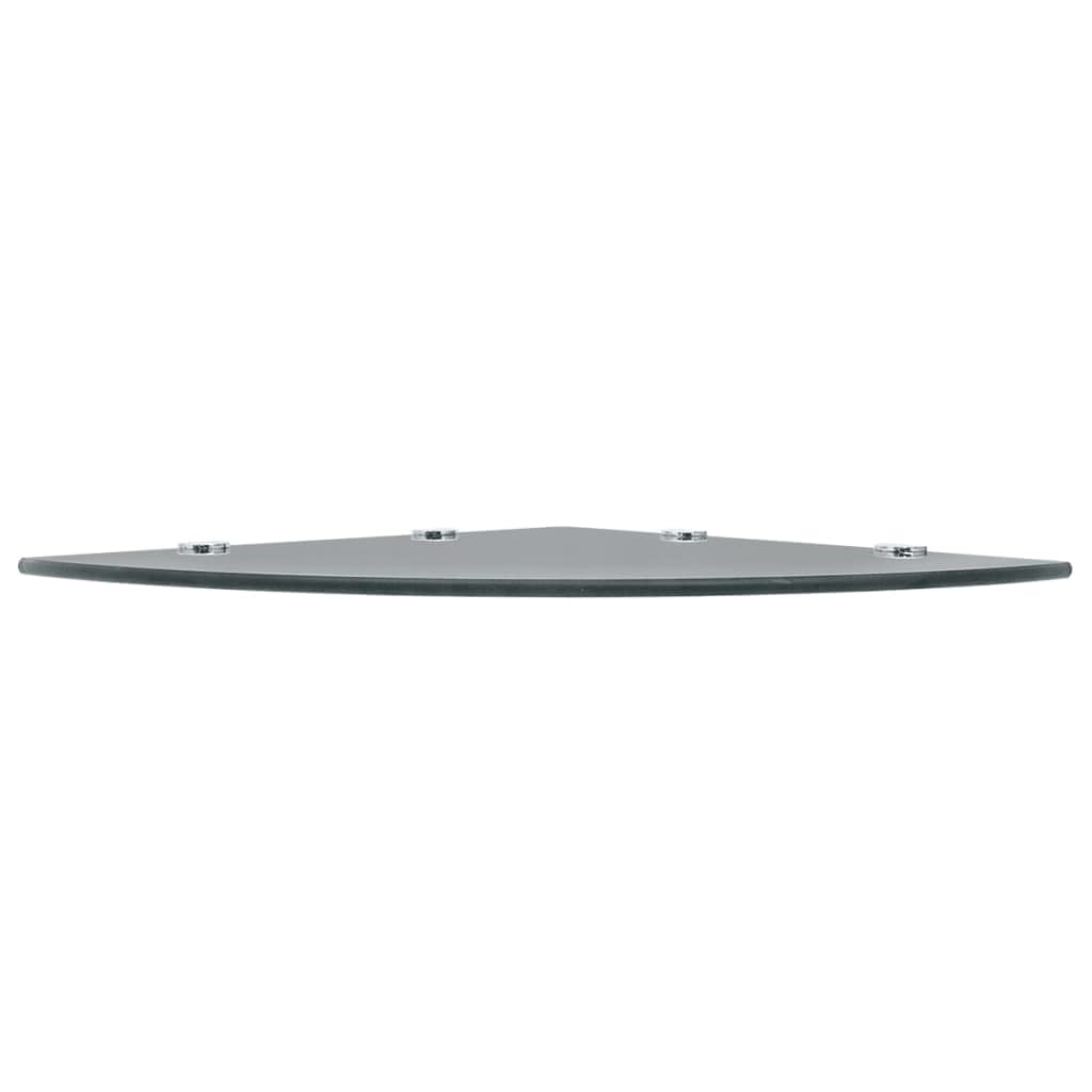 Mensole ad angolo, mensole a parete galleggianti Scaffali Angolari 2 pz Supporti Cromati e Vetro Nero 45x45 cm Adatte per camere da letto, bagni, cucine, soggiorni, uffici, sale giochi