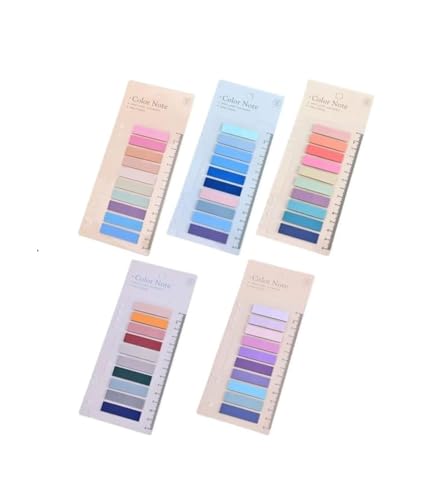 Image of Sticky Tabs for Notebooks - 1000 Pcs Sticky Index Tabs, Book Annotation Page Tabs, PET Sticky Flags for Office, Study & File Organization - Multi-Color (Pack of 5)