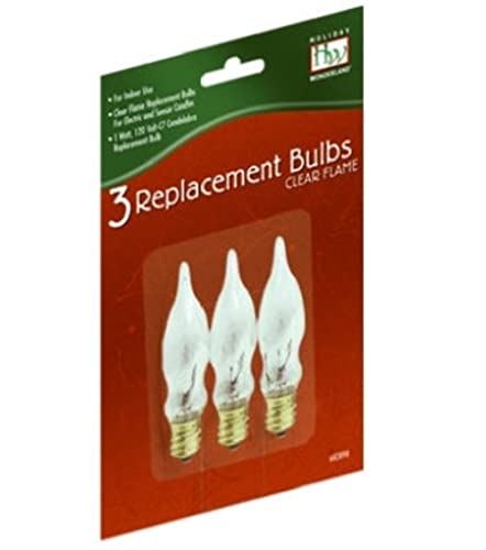 NOMA/INLITEN-IMPORT 1078-88 C7 Flame Bulb, Clear, 3-Pack