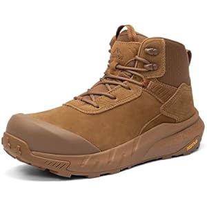 NORTIV 8 Composite Toe Boots for Men – Waterproof Lightweight Non-Slip ASTM F2412-24 & ASTM F2913-24 Safety Work Boots for Warehouse & Construction, VaporGuard-Nano 8 Coyote