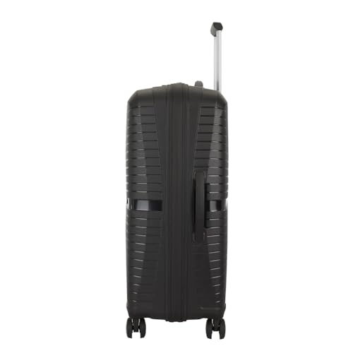 Image of American Tourister 77 CM Hard Shell 8 Spinner Wheel,Expander & Recessed TSA Lock Check-in Trolley Bag for Travel|Large PP Suitcase with Double Zipper,Flexi Packing Straps for Unisex (Black, 24)