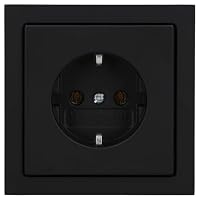 Busch-Jaeger future® linear Komplett-Set: 20 EUC-885 SCHUKO® Steckdosen-Einsatz + 1721-885K Abdeckrahmen 1-fach, Future Linear schwarz matt – Ansicht 2