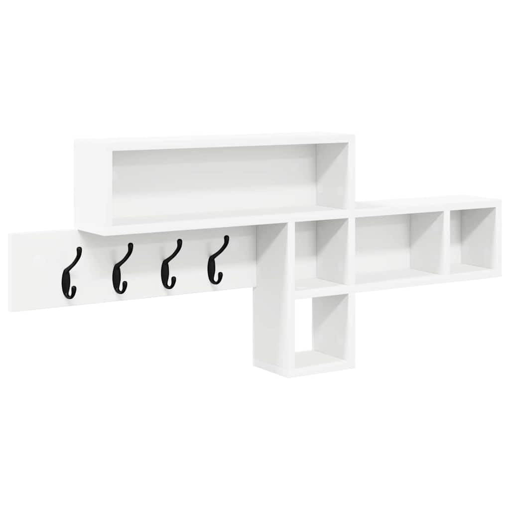 Appendiabiti da parete con ripiano, 100 x 12 x 43,5 cm, bianco