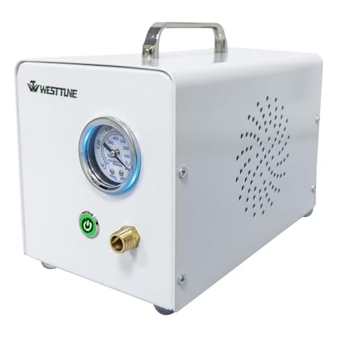 WEST TUNE Lab Diaphragm Vacuum Pump, Portable Oilless Vacuum Filtration Pump for Laboratory Work with 2 Types of Rubber Tubes, Negative Pressure (15L/min) Cover