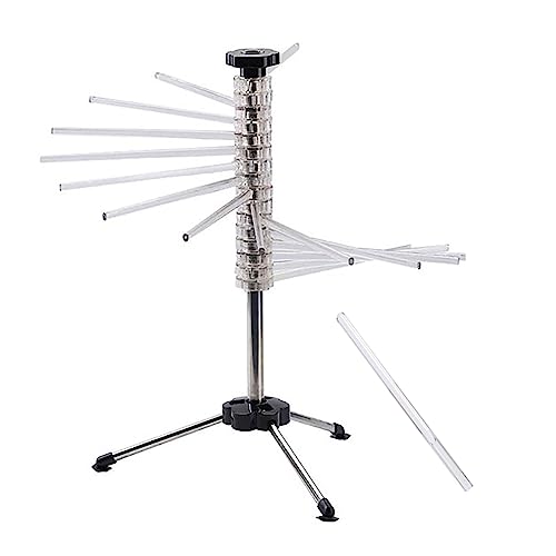 TRAGLO Séchoir à pâtes Pliable Séchoir à Spaghetti pour jusqu'à 2 kg de pâtes Séchoir à pâtes Support à pâtes Séchoir à pâtes Assemblage Rapide pour Un Nettoyage Facile Bras rotatifs Transparent