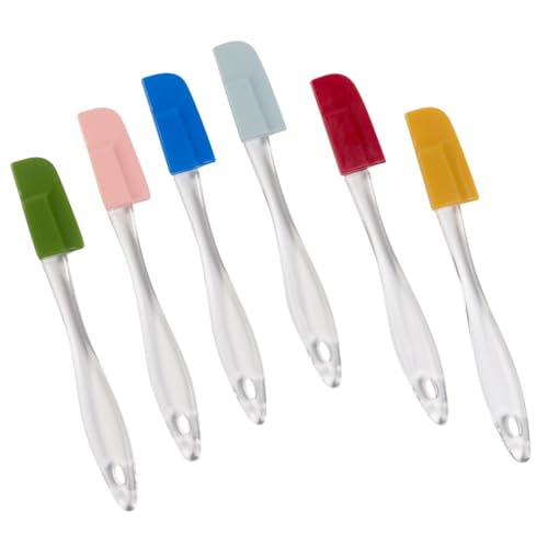 Evelots Set of 6 Mini Silicone Spatulas for Kitchen Cooking & Baking, Small Silicone Cooking Utensils, Heat Resistant BPA Free - Up To 446 Degrees