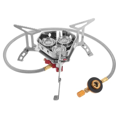 GALPADA Fornello Pieghevole in Metallo Inossidabile Fuochi Antivento per Escursionismo Picnic Outdoor Stufa Portatile Compatta e Stabile per Esterno