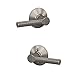 Schlage F10 BRW 619 Broadway Door Lever, Hall & Closet Passage Lock, Satin Nickel