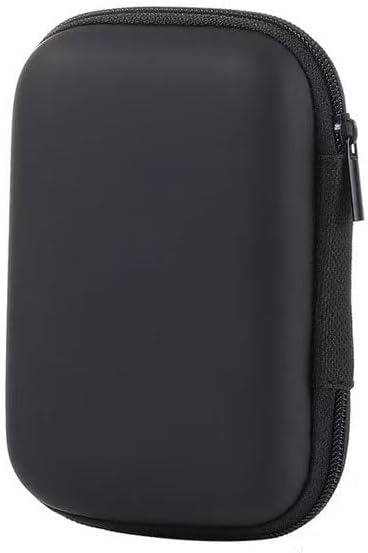 Black Travel Backpack with Mini Zipper Pocket, Practical Storage Bag for Earphone and SD Card Daily Outdoor Carry Use, Headphone Cases