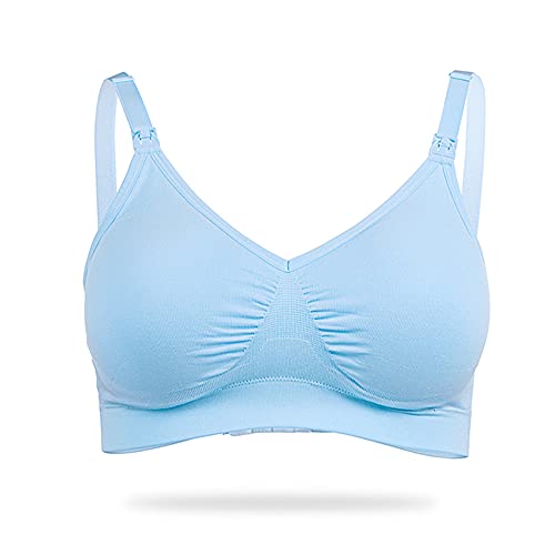 Soutien-gorge d'allaitement sans fil WENJUN bleu en taille XL pour le confort quotidien des mamans