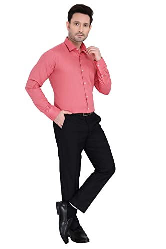 Image of Faubourg Cotton Blend 5377-5382 Men's Solid Plain Full Long Sleeve Slim Fit Formal Shirt