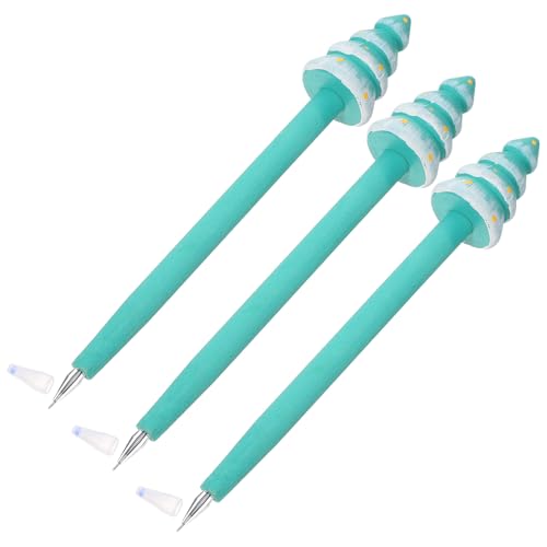 Set de 3 bolígrafos gel tinta verde con diseño árbol de Navidad