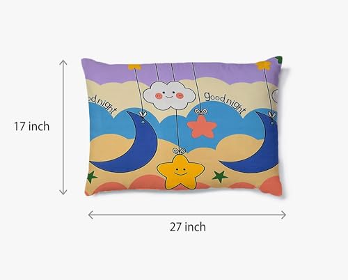 Image of Filymore Kids Good Night Single bedsheet with one Pillow Cover Made with Microfiber (Size 90x60) (Pillow Size 18x28) (Colour-Beige)