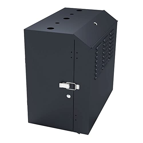 Image of NavePoint 8U Vertical Server Rack Enclosure, Low Profile, 15.7 inch Deep, Max Weight Capacity 132lbs - 8U Network Cabinet Vertical Wall Mount, Perforated, Black