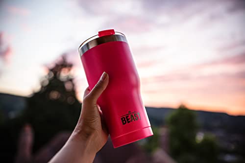 Image of Beast 30 oz Tumbler Stainless Steel Insulated Coffee Cup with Lid, 2 Straws, Brush & Gift Box by Greens Steel (30oz, Cup Cake Pink)