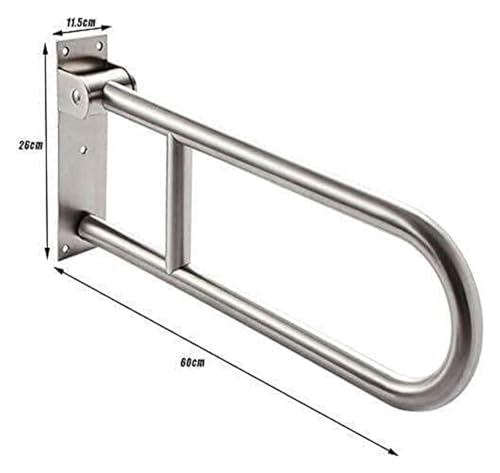Barras de agarre para seguridad en el baño, pasamanos plegable, riel de soporte de acero inoxidable, barra de agarre duradera para inodoro