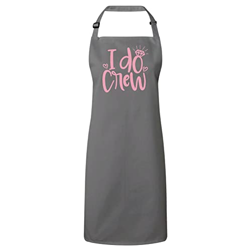 Tablier cuisine gris de qualité supérieure arborant le motif exclusif mariage I Do Crew