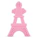 EZTOTZ Baby Teething Toy Made in USA Tower Teether Multi-Textured Soft Silicone - BPA Free and Freezer Safe (Pink)