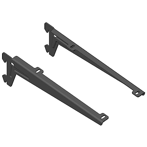 Element System Winkelträger Regalträger 1-reihig, 2 Stück, 5 Abmessungen, 3 farben, Länge 18 cm für Holzböden, Wandschiene, schwarz, 18133-00052