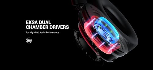 Image of EKSA E900 Pro Gaming Wired Over Ear Headphones with Virtual 7.1 Surround Sound, Noise Cancelling with Mic & Led, Compatible with PC, PS4, PS5, Xbox One (RED and Black)