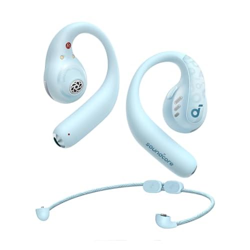 Soundcore by Anker AeroFit Pro Open-Ear Headphones, Ultra Comfort, Secure Fit, Ergonomic Design, Rich Sound with LDAC, Bluetooth 5.3, IP55 Water-Resistant, 46H Playtime, App Control, Wireles