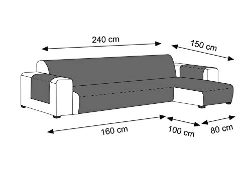 Cubre chaise longue acolchado Martina Home de 240 cm ideal para hogares con niños y mascotas 4