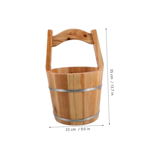 Balde de Madera para Pies Yardwe Artesanal Leakproof 14in miniatura 2