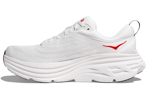 Image of Hoka Men's Bondi 8 White /Vermillion 14 Medium