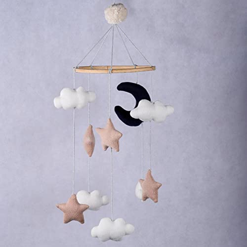 Image of Haus & Kinder Crib Cot Hanging Mobile Nursery Decoration Newborn Shower Gift Birthday Gift | Baby Bed Decoration for Boys and Girls (Stargazing)