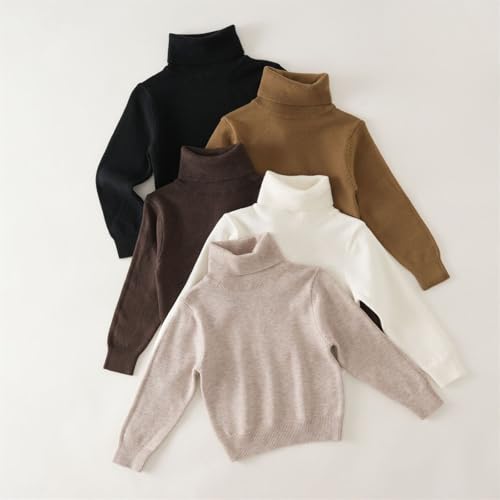 Girls Knit Solid Color Pullover Sweater Turtleneck High Collar Long Sleeve Tops Fall Winter Soft Cotton Sweaters Clothes3