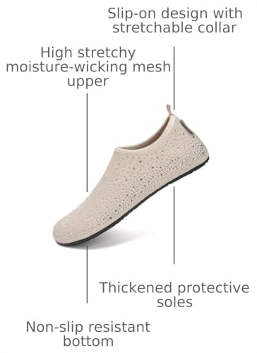 Image of WateLves Womens Barefoot Water Shoes Travel House Slippers for Indoor and Outdoor Aqua Socks for Beach Swim Surf Yoga Dancing Camping Must Haves