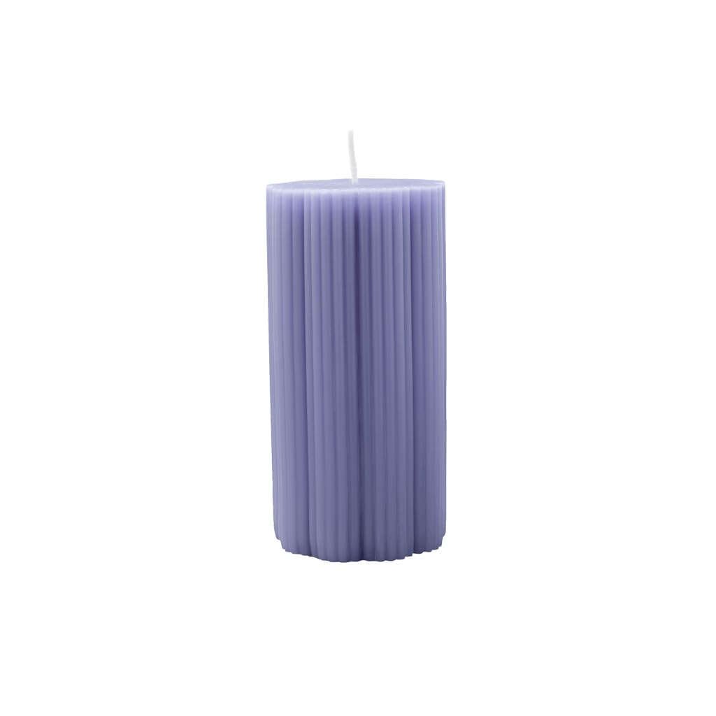 Villeroy & Boch – Fleur Gifts Pillar Candle, Dimensions: Approx. 7.5 × 15 cm, Blue, Decorative Candle with a Floral Design, Wax (Paraffin)
