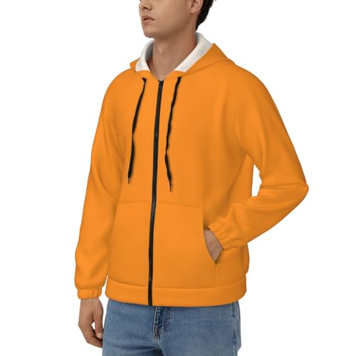 Men'S Lightweight Zip Up Hoodie Apricot Printed Long Sleeve Hooded Sweatshirt Slim Fit Jacket2