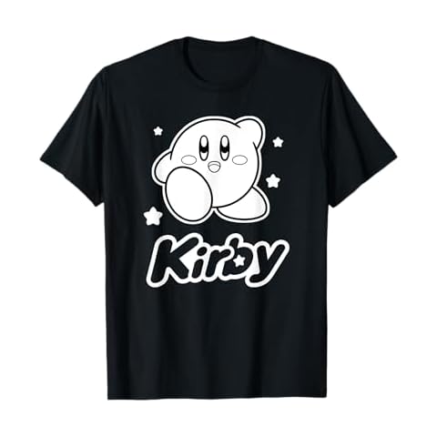Kirby Vintage Star Icons Line Art Portrait T-Shirt Cover
