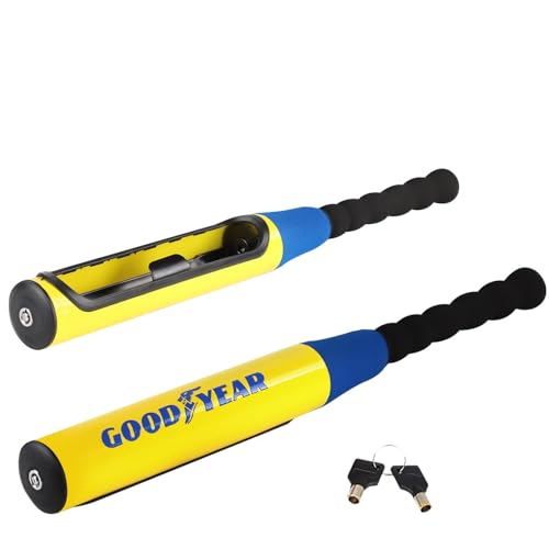 Goodyear Lenkradschloss im Baseballschläger-Stil, robuste Fahrzeugsicherheit, universelle Passform, langlebiger Diebstahlschutz, verstellbares Design für Autoschloss und LKW, stark und langlebig,