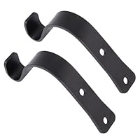 JECOMPRIS 2 Pcs Black Iron Wall Clothes Hooks Thick Flat Head Hangers Rust-Resistant Coat Hooks for Bedroom Bathroom Closet Simple Stylish Wall Mounted Organizers with Screw