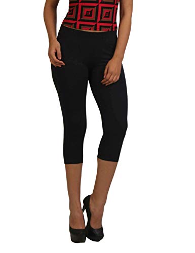 Image of Frenchtrendz Women's Cotton Spandex Stretchable Mid Rise Slim Fit Legging Capris (XS-4XL)