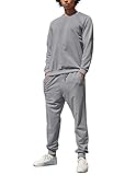 COOFANDY Sweatsuit for Men Track Suits 2 Piece Set Long Sleeve Pullover Athletic Tracksuits With Pockets (Grey,XL)