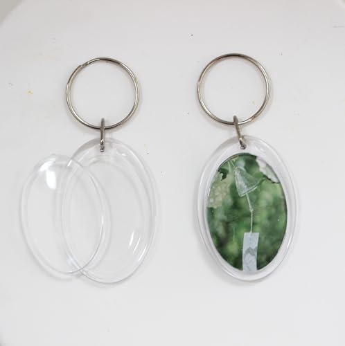 Image of BetterJonny 20Pcs Acrylic Picture Keychain Blanks in Clear Acrylic Picture Frame Keyrings
