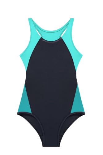 Image of Beautikini Period Swimwear One Piece Leakproof Menstrual Swimsuit Racerback Color Block Bathing Suit for Teen Girls Women