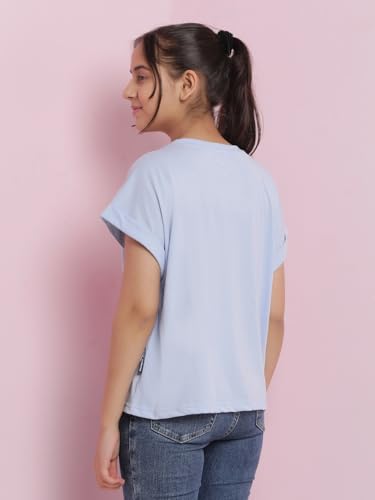 Image of Li'l Tomatoes Girls Crop T-Shirt | 100% Cotton | Graphic Printed Casual Top | Soft & Breathable Summer Wear | 9-16 Years