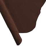 ELW Premium Suede Cowhide 2-4 oz (1-1.6mm) - Soft Full Grain Pre-Cut Side Leather - (2-4 SQ FT,Brown) - USA Made Silky Buffed Suede Fabric Leather for Car Upholstery, Crafts, Garments, Furniture