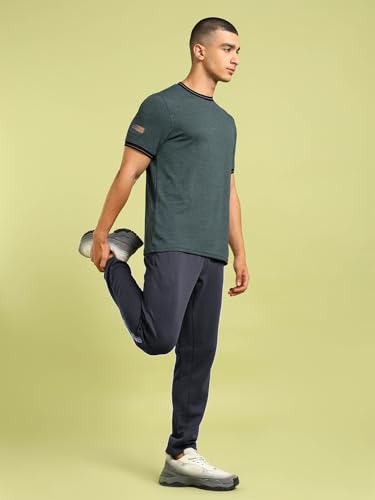 Image of TECHNOSPORT Men Solid Slim Fit Sports Trackpants with ELASTO Plus Track Pants for Men Gym Polyester