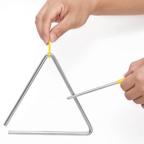 image for Yzkula 8 Inch Musical Steel Triangle Hand Percussion Instrument With S