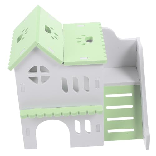 EXAOMBLE 彩色実木ハムスターハウス 小動物用隠れ家 チンチラ ハリネズミ適用 耐久性と 性のある寝床 ペットケージ内休憩スペース