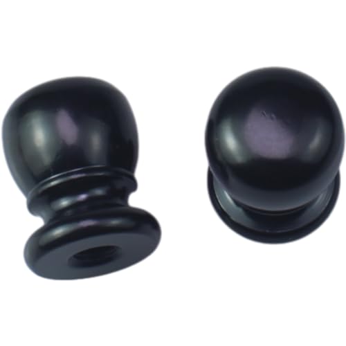 Image of FDXGYH 2 Pcs Ball Lamp Finial Cap Knob Tapped of Tops for Lamp Shade Holder Harp 1 /4-27 Solid Lamp Finial Caps (Black)