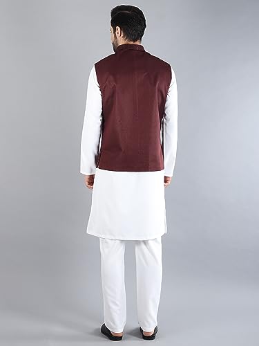 Image of Uri and MacKenzie Men's Silk Blend Kurta Pajama with Designer Ethnic Nehru Jacket /Modi Jacket