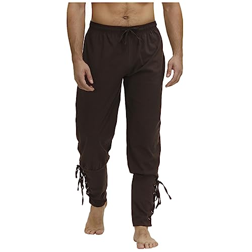 Pantalon de pirate homme marron idéal pour rassemblement médiéval et GN en 3XL