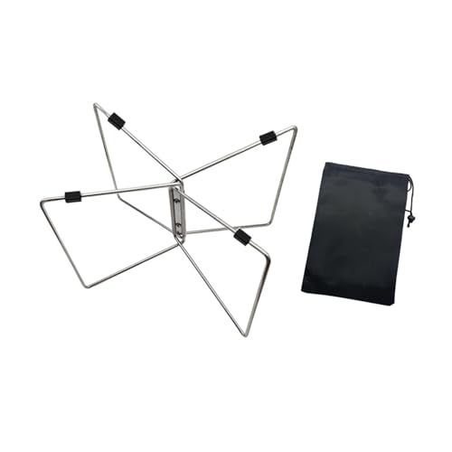 RNXRZANK Foldable Cooler Stand Camping Furniture Travel Folding Ice Box Holder Luggage Rack, Silver